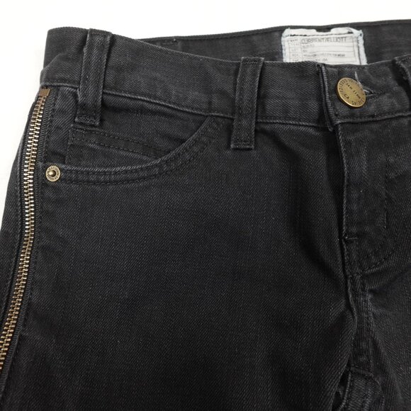 Current/Elliott The Side Zip Crop Jeans Women's 25 (30x28) Low Rise Tight Denim - Picture 8 of 13